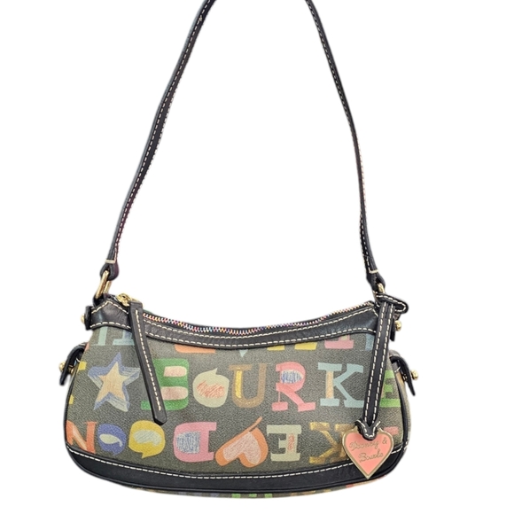 Dooney & Bourke colorful logo small shoulder bag in black - Picture 2 of 5